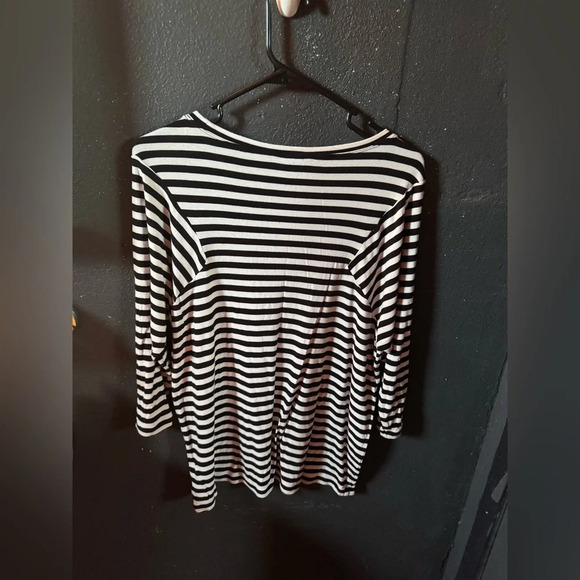 CAbi Black and White Striped Women's Tunic Top - Picture 3 of 3